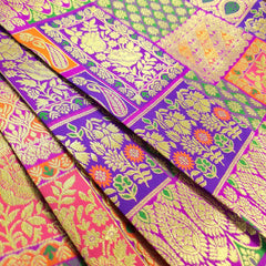 Zartari Raspberry Banaras Brocade Silk Fabric