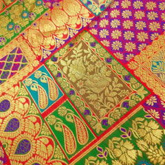 Zartari Dark Red Banaras Brocade Silk Fabric