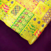 Zartari Mustard Yellow Banaras Brocade Silk Fabric