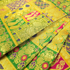 Zartari Mustard Yellow Banaras Brocade Silk Fabric