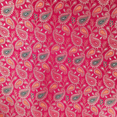 Tanchui Banaras Brocade on Scarlet Red Silk Fabric