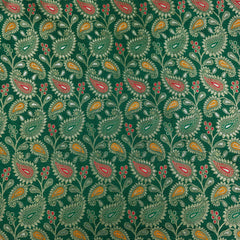 Tanchui Banaras Brocade on Bottle Green Silk Fabric