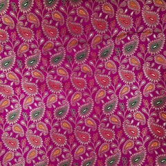 Tanchui Banaras Brocade on Magenta Pink Silk Fabric