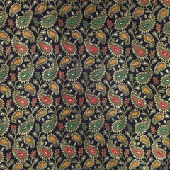 Tanchui Banaras Brocade on Black Silk Fabric