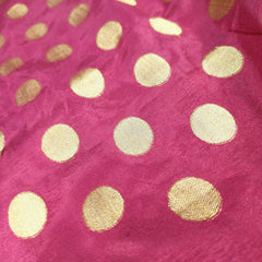 Inaya Banaras Brocade on Maroon Silk Fabric