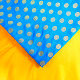 Inaya Banaras Brocade on Bright Sky Blue Silk Fabric