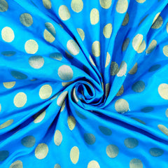 Inaya Banaras Brocade on Bright Sky Blue Silk Fabric