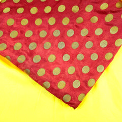 Inaya Banaras Brocade on Bright Red Silk Fabric