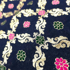 Jamdani Purple Banarasi Brocade with Geometrical and Floral Accents
