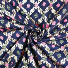 Jamdani Purple Banarasi Brocade with Geometrical and Floral Accents