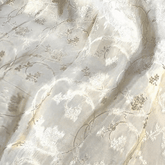 Dyeable Banaras Brocade Fabric with All Over Floral Jaal Pattern and Border