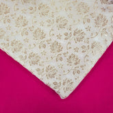 Dyeable Banaras Brocade Fabric with Gold Floral Motif