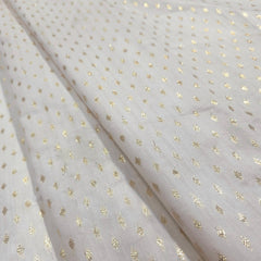 Dyeable Banaras Brocade Fabric with Gold Butta work