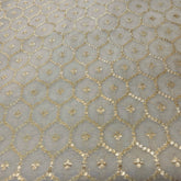 Sovanna Chanderi Dyeable Brocade with all-over Hexagon Jaal