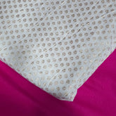 Embroidered Dyeable Brocade Fabric with Floral Dot Motif