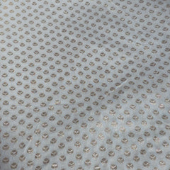 Embroidered Dyeable Brocade Fabric with Floral Dot Motif