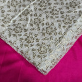 Dyeable Brocade Fabric with All Over Floral Vine Motif