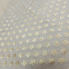Dyeable Brocade Fabric with All Over Floral Vine Motif