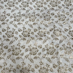 Dyeable Brocade Fabric with All Over Floral Vine Motif