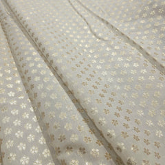 Dyeable Brocade Fabric with All Over Floral Vine Motif