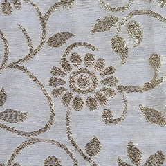 Dyeable Brocade Fabric with All Over Floral Vine Motif