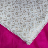 Dyeable Brocade Fabric with Repeating Floral Pattern
