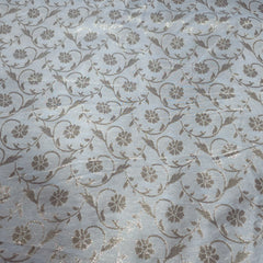 Dyeable Brocade Fabric with Repeating Floral Pattern