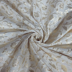 Dyeable Brocade Fabric with Repeating Floral Pattern