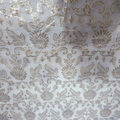 Dyeable Brocade Fabric with Floral Pattern