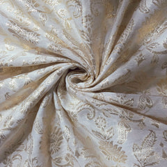 Dyeable Brocade Fabric with Floral Pattern