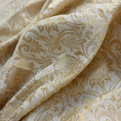 Dyeable Brocade Fabric with Floral Pattern