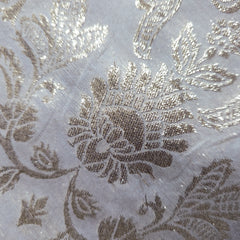 Dyeable Brocade Fabric with Floral Pattern