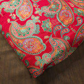 Pure Banarasi Dola Silk Soft Brocade with Paisley Position Print on Red Base