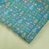 Pure Banarasi Dola Silk Soft Brocade with Position Print on Sea Green Base