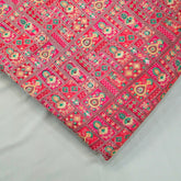 Pure Banarasi Dola Silk Soft Brocade with Position Print on Red Base