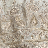 Dyeable Shimmer Tissue base Fabric with Floral work & Paisley Border