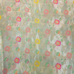 Dyeable Shimmer Tissue base with Floral Meena work