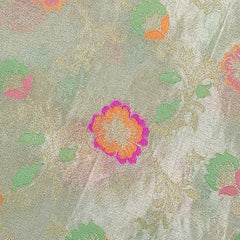 Dyeable Shimmer Tissue base with Floral Meena work