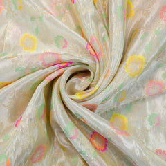 Dyeable Shimmer Tissue base with Floral Meena work