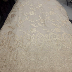 Dyeable Shimmer Tissue with all over Floral Vine Pattern with Border