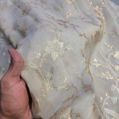 Dyeable Shimmer Tissue with all over Floral Vine Pattern with Border