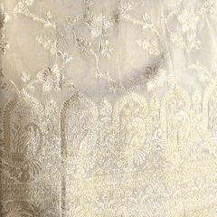 Dyeable Shimmer Tissue with all over Floral Vine Pattern with Border