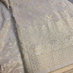 Dyeable Shimmer Tissue Brocade with all over Floral Pattern