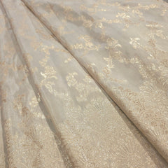 Dyeable Shimmer Tissue Brocade with all over Floral Pattern