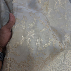 Dyeable Shimmer Tissue Brocade with all over Floral Pattern