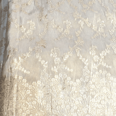 Dyeable Shimmer Tissue Brocade with all over Floral Pattern