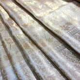 Pure Banarasi Tissue Silk Brocade with all over Floral Jaal Pattern (Dyeable)