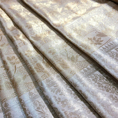 Pure Banarasi Tissue Silk Brocade with all over Floral Jaal Pattern (Dyeable)