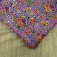 Pure Banarasi Silk Soft Multicolor Brocade on on Lavender Base