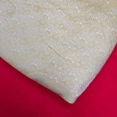 Dyeable Banaras Brocade Fabric with all over Golden Floral Pattern